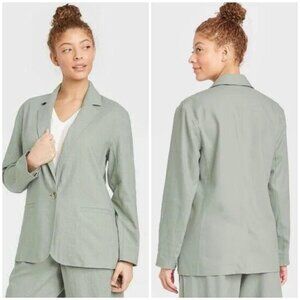A NEW DAY target linen blend 1 button jacket in sage green (M)